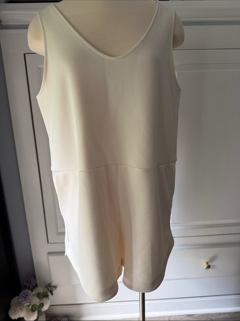 a new day Cream Sleeveless V-Neck Romper